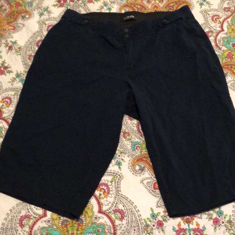 Lane Bryant navy Bermuda shorts. 20w